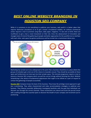 Best Online Website Branding in Houston SEO Company