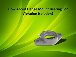 How About Flange Mount Bearing For Vibration Isolation?