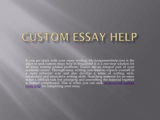 Do My Custom Essay Help Singapore
