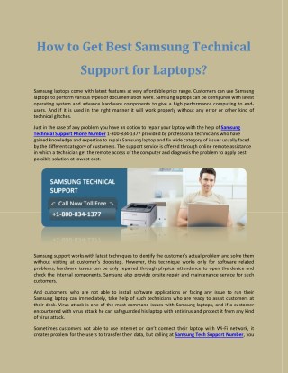 How to Get Best Samsung Technical Support for Laptops?