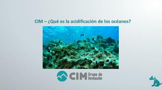 Curso Especialista en Mamíferos Marinos CIM: La Acidificación de los Océanos