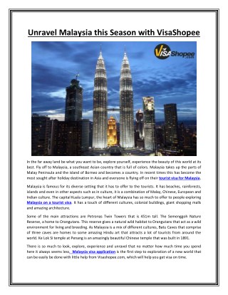 Unravel Malaysia this Season with VisaShopee