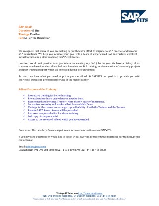SAP Netweaver Online Training | SAP BASIS Training in Gurgaon