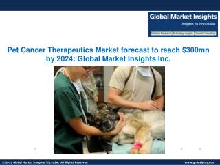 Pet Cancer Therapeutics Market forecast to see more than 10% CAGR from 2017 to 2024