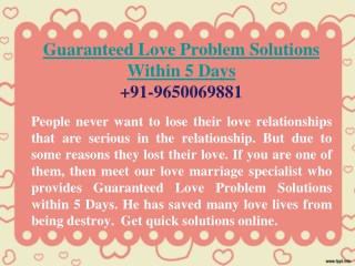Guaranteed Love Problem Solutions Within 5 Days 9650069881