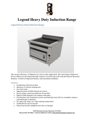 Legend Heavy Duty Inducation - Montague