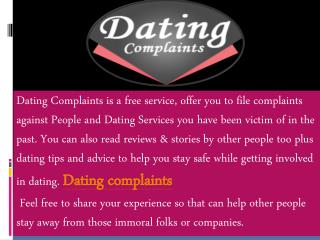 Dating complaints