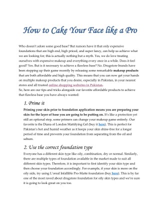 how to cake your face like a pro