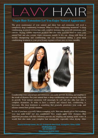 Virgin Hair Extensions Let You Enjoy Natural Appearance