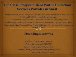 Top Class Prospect Client Profile Collection Services Provider in Surat