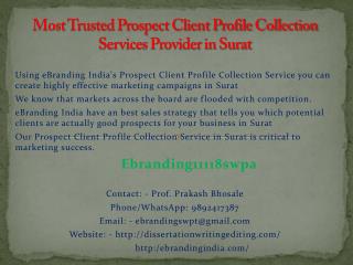 Most Trusted Prospect Client Profile Collection Services Provider in Surat