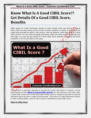 What Is A Good CIBIL Score