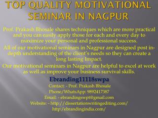 Top Quality Motivational Seminar in Nagpur