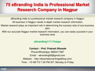 75 eBranding India is Professional Market Research Company in Nagpur