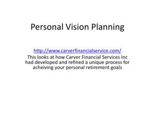 Personal Vision Planning