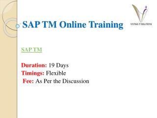 SAP Transportation Management PPT | SAP TM Training in Hyderabad