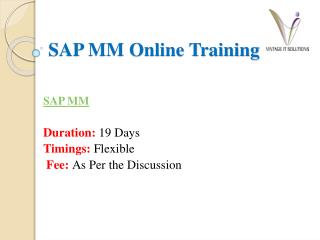 SAP MM Module PPT | SAP MM Online Training in Hyderabad
