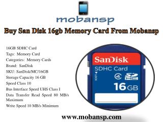 Buy San Disk 16gb Memory Card From Mobansp