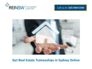 Get Real Estate Traineeships in Sydney Online