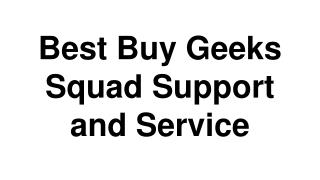 Best Buy Geeks Squad Support and Service