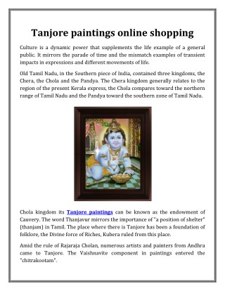 Tanjore paintings online shopping | IndiaEthnix
