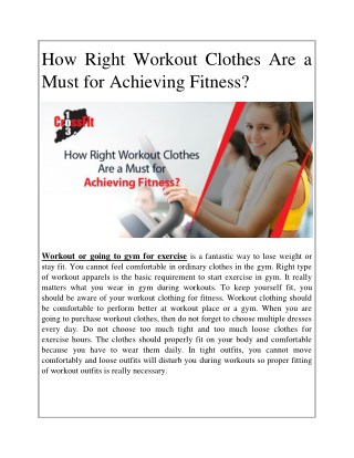 How Right Workout Clothes Are a Must for Achieving Fitness?