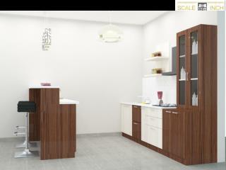 Straight modular kitchen designs By Scale Inch