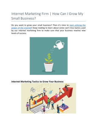Internet Marketing Firm | How Can I Grow My Small Business?