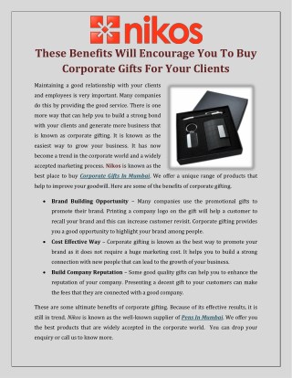 These Benefits Will Encourage You To Buy Corporate Gifts For Your Clients
