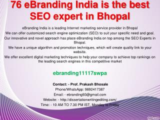 76 eBranding India is the best SEO expert in Bhopal