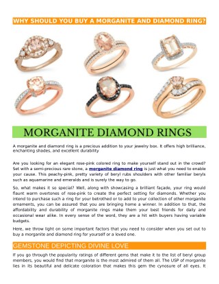 Why Should You Buy Morganite Diamond Ring