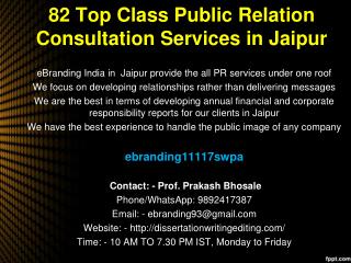 82 Top Class Public Relation Consultation Services in Jaipur
