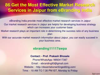 86 Get the Most Effective Market Research Services in Jaipur from eBranding India