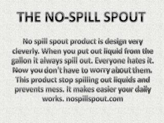 The No-Spill Spout