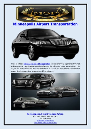 Minneapolis Airport Transportation