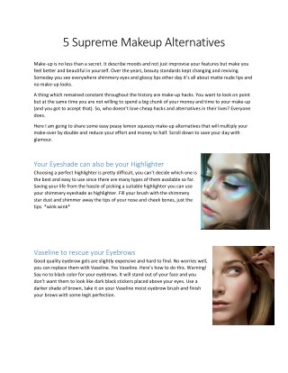 5 Supreme Makeup Alternatives