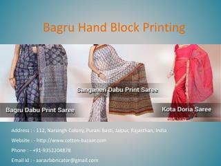 Bagru Hand Block Printed Saree