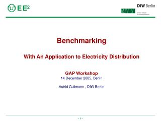 Benchmarking With An Application to Electricity Distribution GAP Workshop 14 December 2005, Berlin Astrid Cullmann , DI