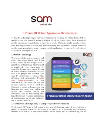 6 Trends Of Mobile Application Development