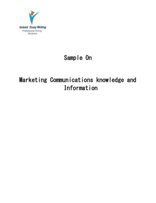 Sample Report on Marketing Communications knowledge and Information by Instant Essay Writing