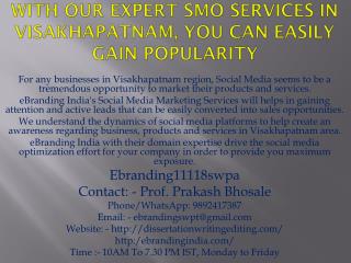 With Our Expert SMO Services in Visakhapatnam, You Can Easily Gain Popularity