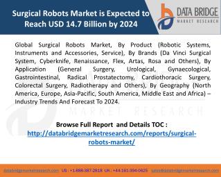 "Global Surgical Robots Market" Growing at a CAGR of 13.7% in the Forecast Period 2017 to 2024