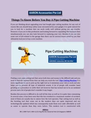 Things To Know Before You Buy A Pipe Cutting Machine