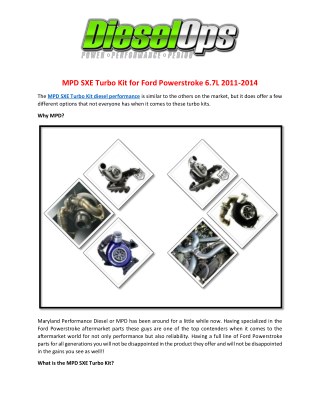 MPD SXE Turbo Kit for Ford Powerstroke 6.7L 2011-2014