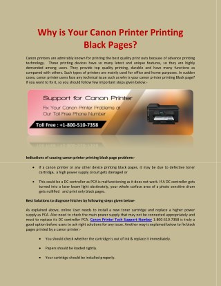 Why is Your Canon Printer Printing Black Pages?