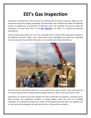 EEI’s Gas Inspection