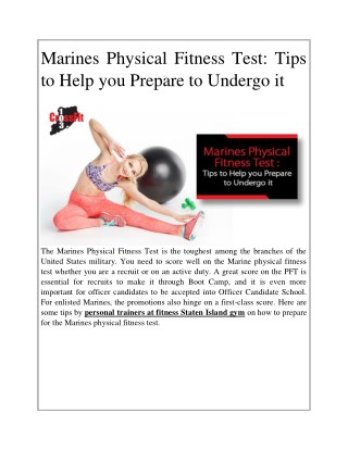 Marines Physical Fitness Test: Tips to Help you Prepare to Undergo it