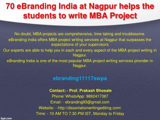 70 eBranding India at Nagpur helps the students to write MBA Project