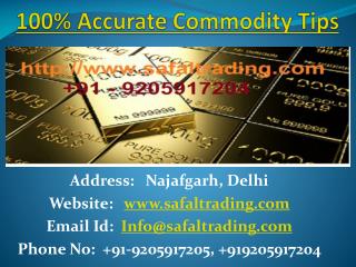 Get Intraday Commodity Market Gold Silver Crude Oil Trading Calls with Safal Trading