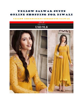 Yellow Salwar Suits Online Shopping For Diwali